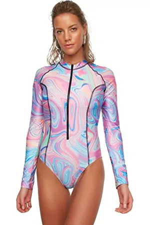 Trendyol Costume da Bagno in Maglia dettagliata con Cerniera Semplice Donna, , 36