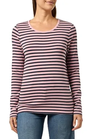 GANT Maglietta Slim Striped 1x1 Ribbed LS T-Shirt, , L Donna