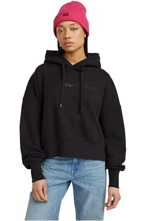 G-Star Donna G-Script Oversized Hooded Sweater, (dk black D25168-D562-6484), XS
