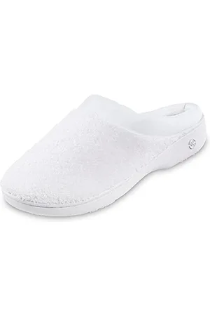 Isotoner Pantofole da donna in spugna e raso, con imbottitura in memory foam, per interni ed esterni, comodi sandali piatti, , 3.5/4 UK