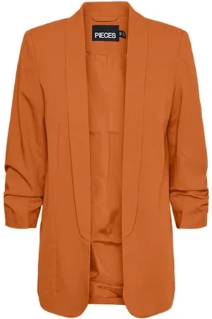 Pieces® Pcbosella 3/4 Blazer Noos BC, Arancione-Burnt Orange, S Donna