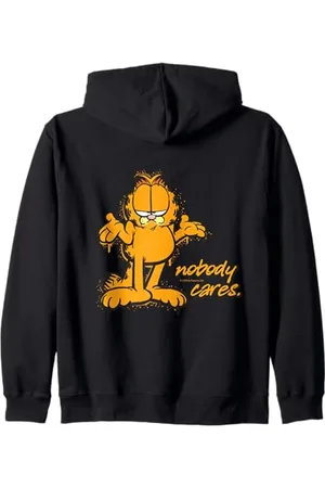 Garfield Nobody Cares Gatto Felpa con Cappuccio