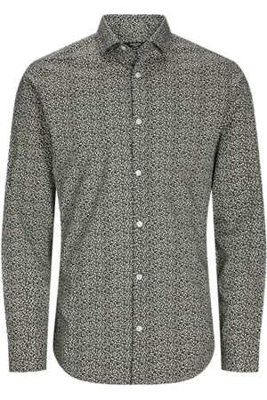 JACK & JONES Jprblablackpool-Maglietta Elasticizzata LS Aw24 SN Camicia Casual, , S Uomo