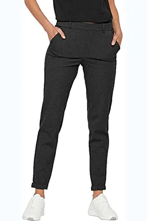 VERO MODA Vmmaya Mr Loose Solid Pant Noos Pantaloni, Donna, (Dark Grey Melange Dark Grey Melange), M / 32L
