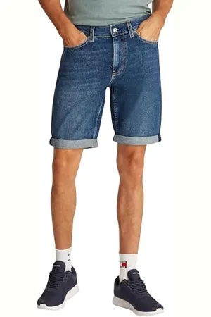 Calvin Klein Uomo Pantaloncini in Jeans Slim Elasticizzati, Blu ( Dark), 29W