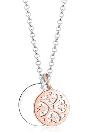 Elli Collana Bi Color Ornament Kreis 925 Sterling Silber