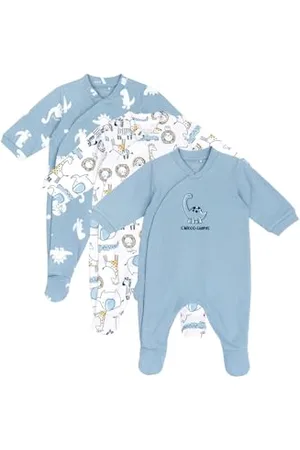 chicco Tutine Neonato e Neonata, Set di 3 Tutine, in 100% Cotone, con Piedino e Comoda Apertura, Abbigliamento Neonato 0-3 Mesi, Idee Regalo Nascita, , 12 Mesi