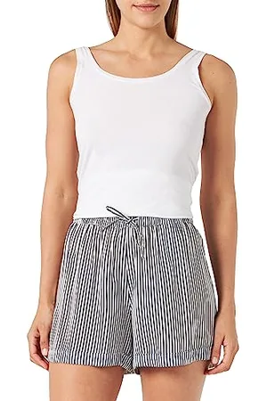 VERO MODA Pantaloncini Vmbumpy Wvn Noos, Bianco Neve/Strisce: Inchiostro India, M Donna