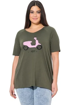 Ulla Popken Shirt mit Print, Maglietta con Stampa Vespa, Raglan, , 56/58 IT Donna