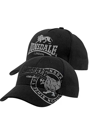 Lonsdale London LEISTON Double Pack Cappellino, Black, One Size Unisex-Adulto