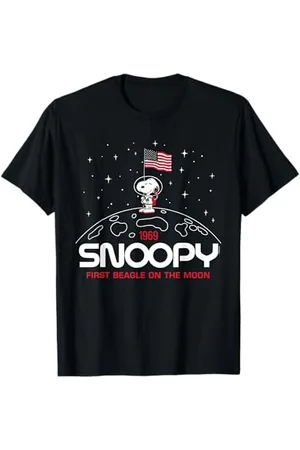 Peanuts Arachidi - Snoopy Bandiera Luna Maglietta
