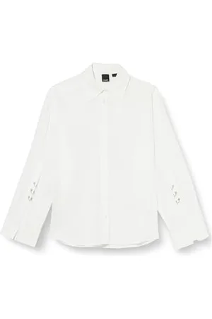 Pinko Cast Away Camicia Mussola con Piercing Donna, Z04_Bianco Brill