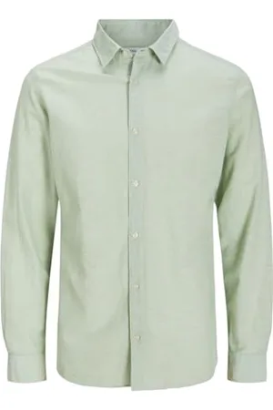 JACK & JONES Jjebreeze-Maglietta LS SN Camicia a Maniche Lunghe, Iceberg Green, M Uomo
