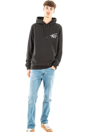 Tommy Hilfiger Uomo Felpa Regular Fit Entry Graphic con Cappuccio, (Black), S