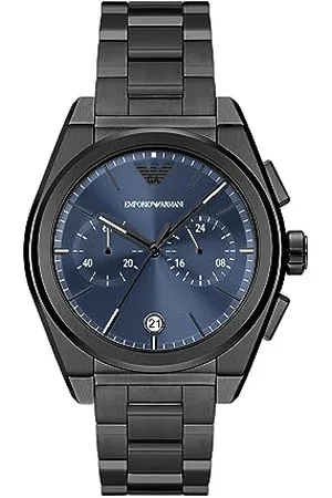 Emporio Armani Orologio da uomo, movimento cronografo, orologio in acciaio inossidabile con cassa da 43 mm, (Grey)