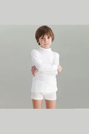 BABIDU Punt NOU Camiseta Niños Cuello Medio Alto Semicisne, Ropa Interior para Niño Y Niña Canottiera, , 12 Anni Unisex-Bambini e Ragazzi