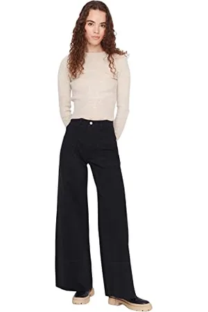 Trendyol Jeans a Gamba Larga da Uomo a Vita Alta, , 48 Donna