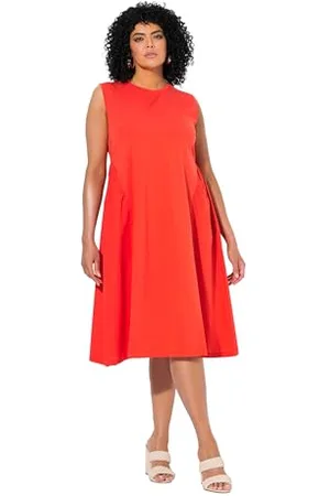 Ulla Popken Kleid, Materialmix Abito, Mix di Materiali, , 52-54 Donna