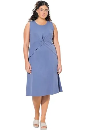 Ulla Popken Jerseykleid mit Knotendetail Abito in Jersey con Dettaglio Nodo, , 56-58 Donna