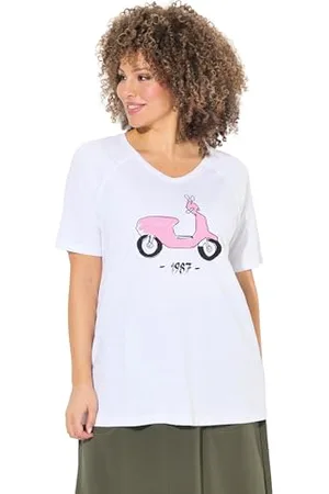 Ulla Popken Shirt mit Print, Maglietta con Stampa Vespa, Raglan, , 68 IT/70 IT Donna