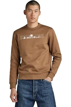 G-Star Uomo Flight Deck Back Graphic Sweater, (dk fawn D24371-D557-7172), XL