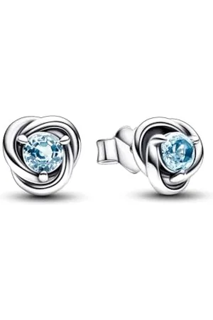 PANDORA Orecchini a forma di stud in sterling con cristallo blu marino, misura unica, sterling, Nessuna pietra preziosa