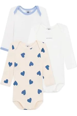 Petit Bateau A0cf9 Noi Body A Maniche Lunghe, , 18 Mesi (Pacco da 3) Unisex-Bimbi