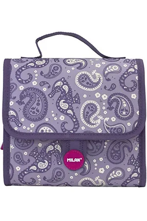 Milan Maletín 2 Estuches Con Contenido Drops Zainetto per bambini, 22 cm, (Morado)