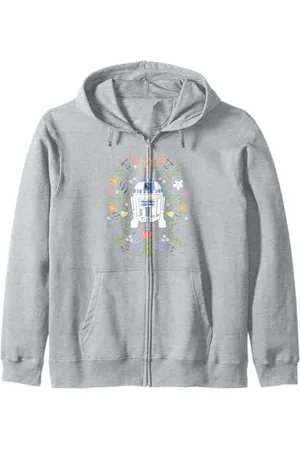 STAR WARS Cute R2D2 Floral Spring Vibes Big Chest Logo Felpa con Cappuccio