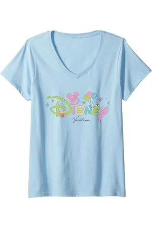 Disney Donna Vacation Celebration Logo Birthday Party Group Trip Maglietta con Collo a V