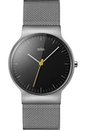von Braun BN0211BKSLMHG Orologio da uomo con display analogico e braccialetto in acciaio INOX, Nero/Argento