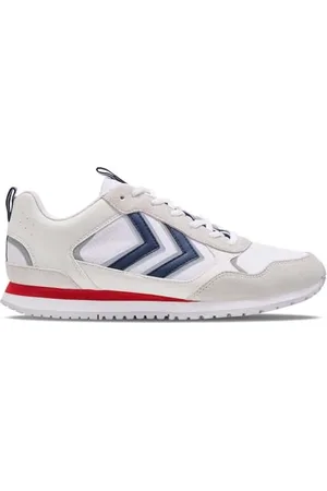 Hummel Fallon OGC, Scarpe da Ginnastica Unisex-Adulto, Bianco/Blu Marino/Rosso, 42 EU