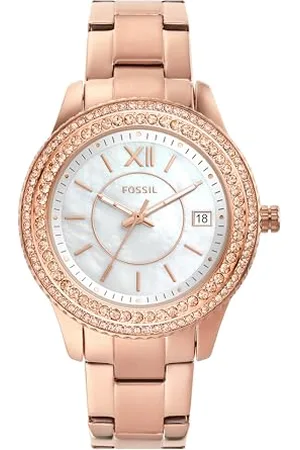 Fossil Orologio Stella da donna, movimento a tre lancette, cassa in acciaio inossidabile oro rosa 37 mm e bracciale in acciaio inossidabile, ES5131
