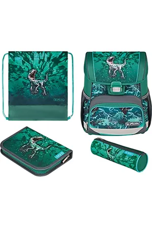 HERLITZ 50039555 - Zaino per la scuola Loop Plus, Green Rex, Kindergepäck, Cartella per la scuola