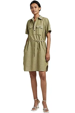 G-Star Donna Millery Pockets Dress, (avocado/milk D22858-D123-D857), XS