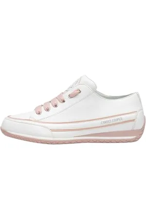 Candice Cooper Janis Strip Chic S-Sneakers in Pelle-Bianco, Bianco-Rosa 36