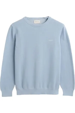 GANT Cotton Pique C-Neck Pullover, , L Uomo