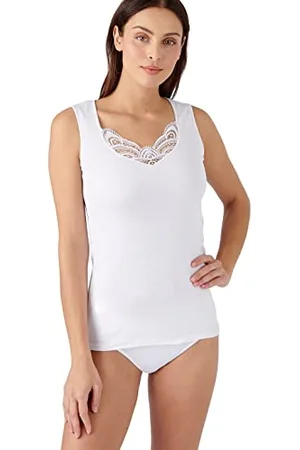 Damart Canottiera a Costine in Guipure Thermolactyl T-Shirt, , XXL Donna