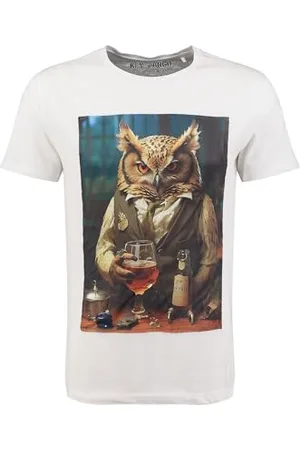 Key Largo Klrelaxed Owl Round T-Shirt, (1000), XXL Uomo