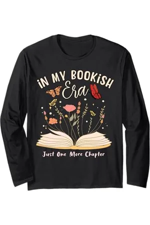 Bibliophile Book Lovers Book Blogger Tees In My Bookish Era Book Lover, maglietta con libro aperto e fiori Maglia a Manica