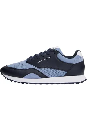 Tommy Hilfiger Uomo Sneakers Running New Eva Mix in Pelle, Blu (Brisk Blue), 45
