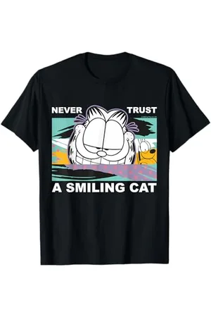 Garfield Mai fidarsi di un gatto sorridente Maglietta