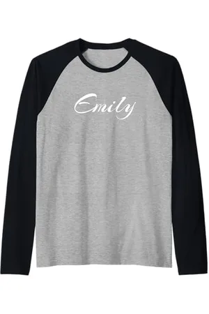 Emily van den Bergh Beautiful Feminine Emily Handwritten Font Maglia con Maniche Raglan