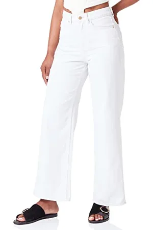 VERO MODA Vmkathy SHR Jeans Larghi Clr Ptt, Bianco, 26W x 28L Donna