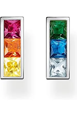 Thomas Sabo Orecchini da donna in argento 925 con pietra di vetro 32022507, 10 mm, Argento, Nessuna pietra preziosa