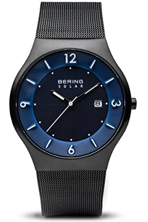 Bering Uomo Analogico Solare Orologio con Cinturino in Acciaio Inossidabile Cinturino e Vetro Zaffiro 14440-227