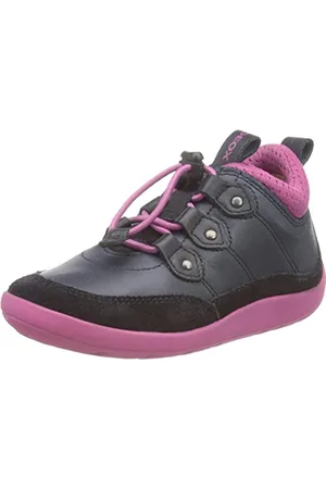 Geox J Barefeel Girl A, Sneakers Bambine e ragazze, Blu (Dk Navy/Fuchsia), 33 EU