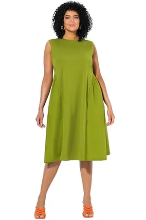 Ulla Popken Kleid, Materialmix Abito, Mix di Materiali, , 56-58 Donna