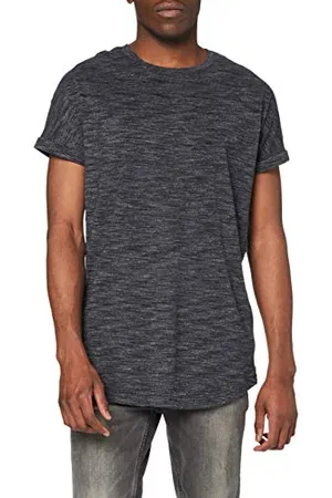 Urban classics Long Space Dye Turn Up Tee T-Shirt, (Blk/Wht 50), S Uomo