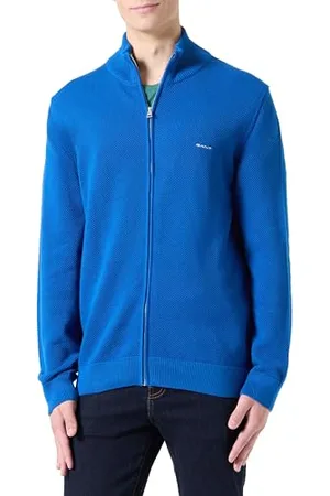 GANT Cardigan in piqué di Cotone Maglione, , L Uomo